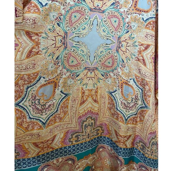 Chicos Silk Medallion Print Ruana Wrap Caftan Duster Sz L/XL - Picture 6 of 7